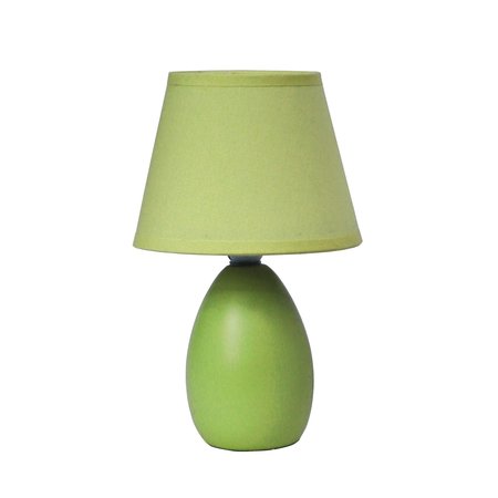 Simple Designs Mini Egg Oval Ceramic Table Lamp, Green LT2009-GRN